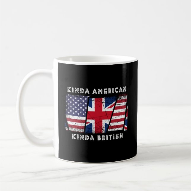 Kinda American Kinda British Dual Citizenship Coffee Mug (Left)