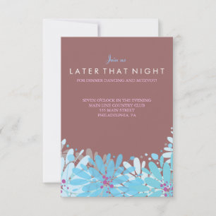 KINDA BLUE FLOWERS Bat Mitzvah Party Card