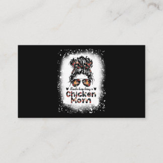 Kinda Busy Being A Chicken Mum Messy Bun Floral Ba Business Card