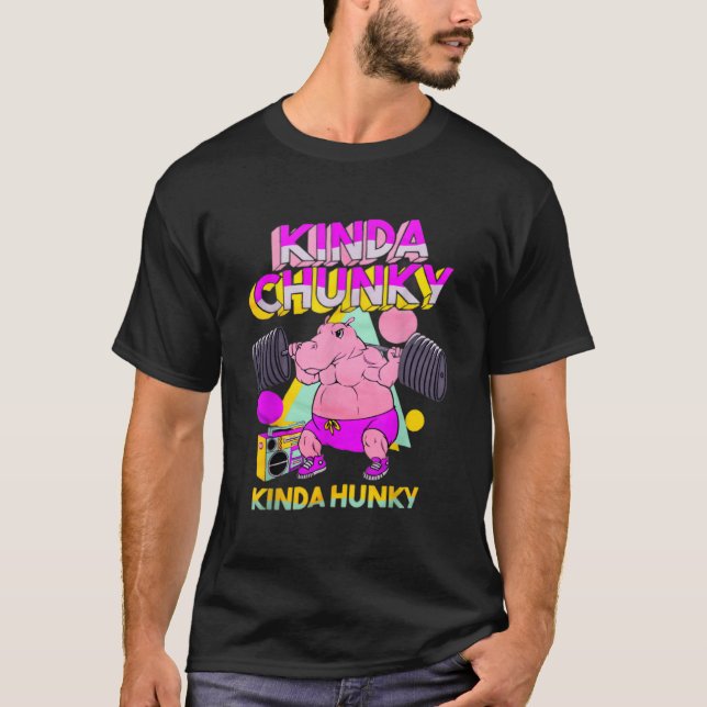 Kinda Chunky Kinda Hunky Bodybuilding Gym Kids Boy T-Shirt (Front)