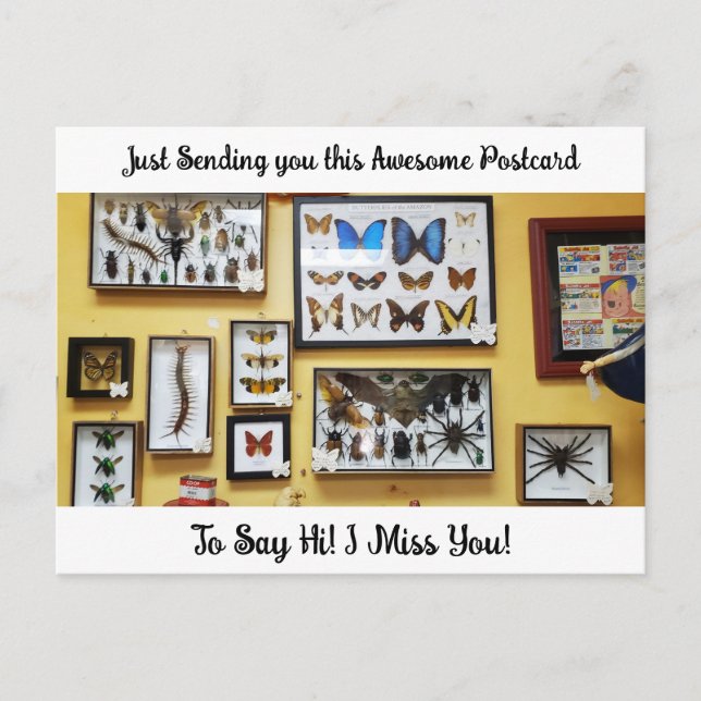 Kinda Creepy "I Miss YOU" Saying Hi  Postcard (Front)