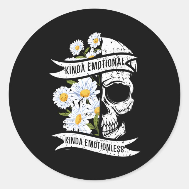 Kinda Emotional Kinda Emotionless Tal Health Classic Round Sticker (Front)