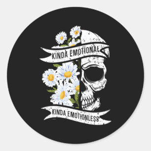 Kinda Emotional Kinda Emotionless Tal Health Classic Round Sticker