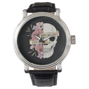 Kinda Emotional Skull & Flowers Watch