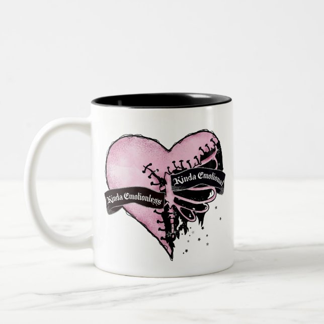 Kinda Emotionless Kinda Emotional Two-Tone Coffee Mug (Left)