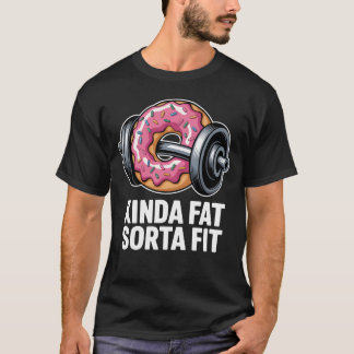 Kinda Fat Sorta Fit Funny Doughnut Gym Fitness T-Shirt