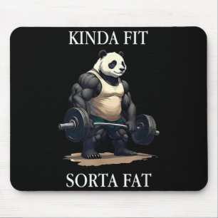 Kinda fit sorta fat funny gym panda weightlifting mouse mat