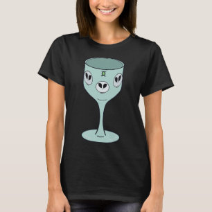 Kinda Goth Skull Wine Goblet Pastel Green T-Shirt