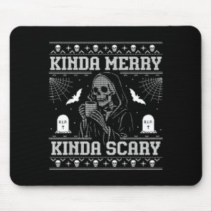 Kinda Merry Kinda Y Alt Goth Ugly Christmas Sweate Mouse Mat
