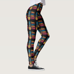 Kinda Sweet Kinda Stabby Pineapple Leggings