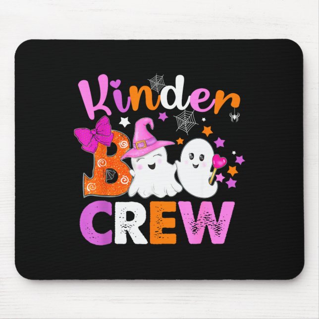 Kinder Boo Crew Kindergarten Teacher Kids Hallowee Mouse Mat (Front)