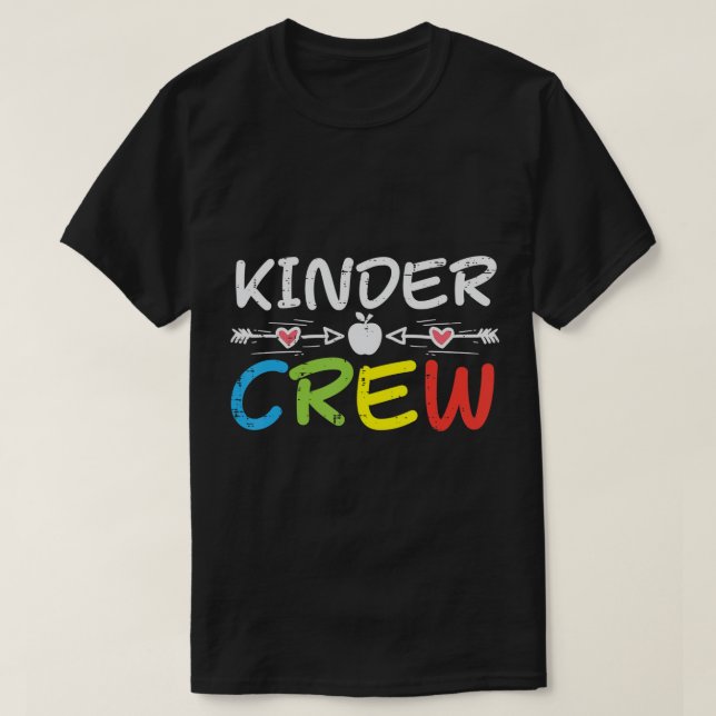 Kinder Crew First Day Of Kindergarten Boys Girls T T-Shirt (Design Front)