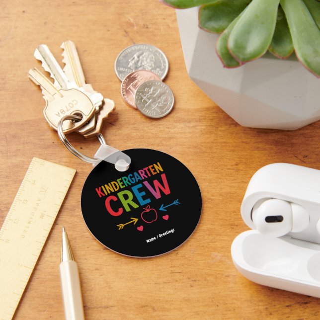 Kinder Crew Funny Kindergarten Fun Back To School Key Ring (Desk)