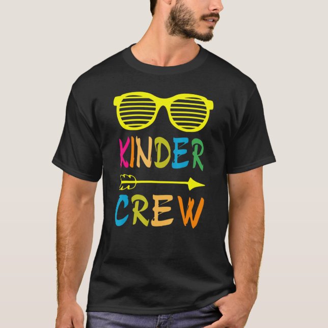 Kinder Crew Kindergarten Teacher 1st Day Of School T-Shirt (Front)