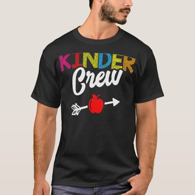 Kinder Crew Kindergarten Teacher Student Kids Back T-Shirt (Front)