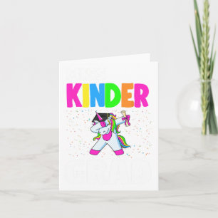 Kinder Grad Kindergarten Graduation Unicorn  Card