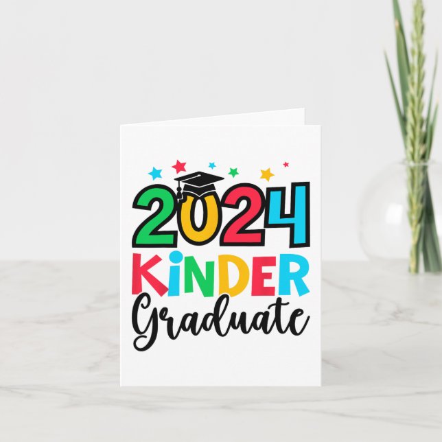 Kinder Graduate Kindergarten 2024 Graduation Gifts Card (Front)