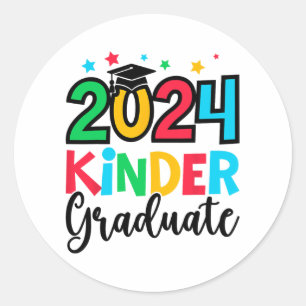 Kinder Graduate Kindergarten 2024 Graduation Gifts Classic Round Sticker
