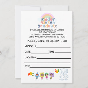 Kinder Graduation Semi- Custom Invitation
