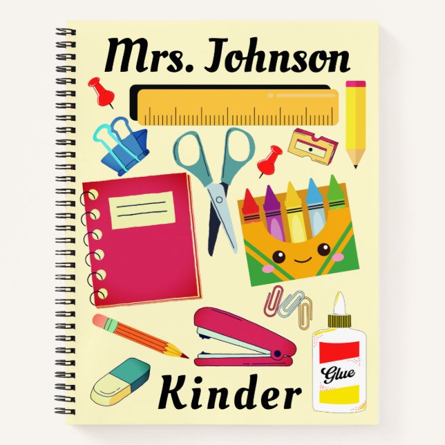 Kinder Teacher's School Supplies Notebook (Front)