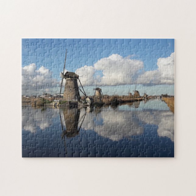 Kinderdijk Wind Mills Netherlands Holland Blades J Jigsaw Puzzle (Horizontal)