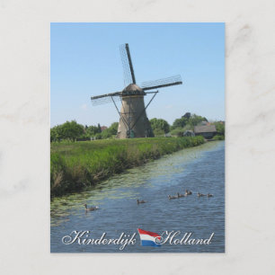 Kinderdijk Windmill Holland Postcard