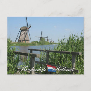 Kinderdijk Windmills Holland Postcard