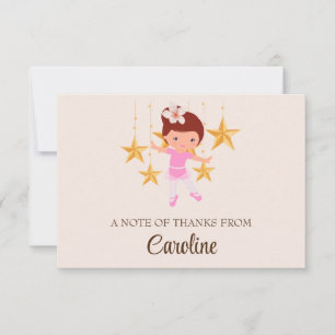 Kindergarden Graduation Ballerina Thank You Card