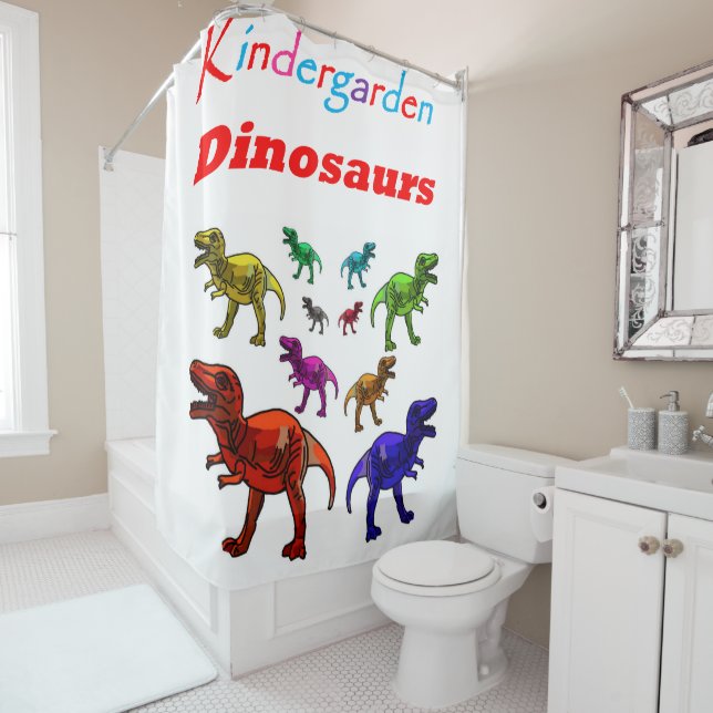 Kindergarden Shower Curtain Dinosaurs (In Situ)