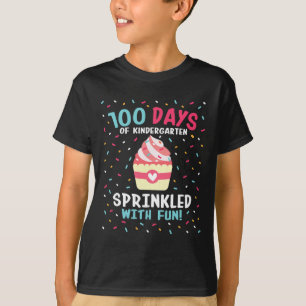 Kindergarten 100 Days Of School Girls Sprinkled Fu T-Shirt