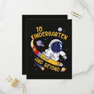 Kindergarten And Beyond Astronaut Back To School Invitation Postcard