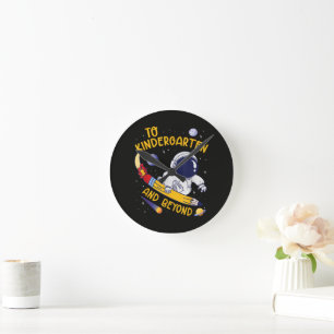 Kindergarten And Beyond Astronaut Back To School Round Clock
