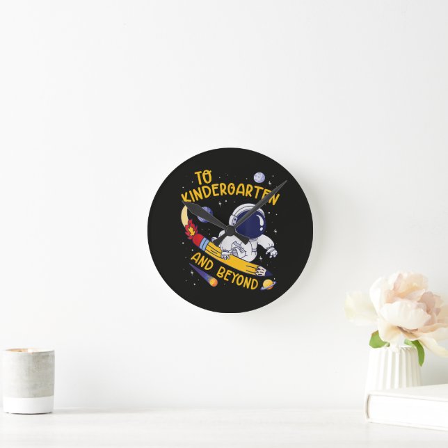 Kindergarten And Beyond Astronaut Back To School Round Clock (Home)