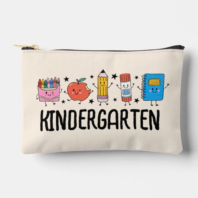 Kindergarten Back to School Cute Doodle  Accessory Pouch (Front)