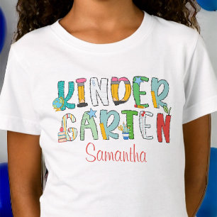 Kindergarten Back to School Personalised Script T-Shirt