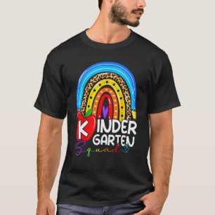 Kindergarten Boho Rainbow Teacher Team Kinder Squa T-Shirt