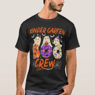 Kindergarten Boo Crew Halloween Teacher Kid  T-Shirt