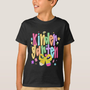 Kindergarten Bow Pencil Flowers Funny Back To Scho T-Shirt