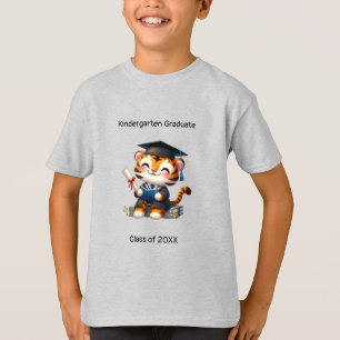 Kindergarten Boy Graduate Cute Tiger Grad T-Shirt