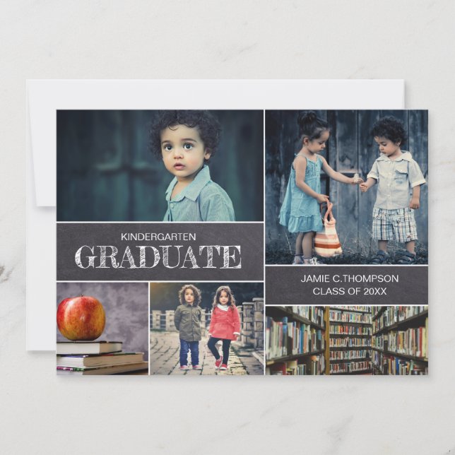 Kindergarten boy Graduate Photo Announcement (Front)