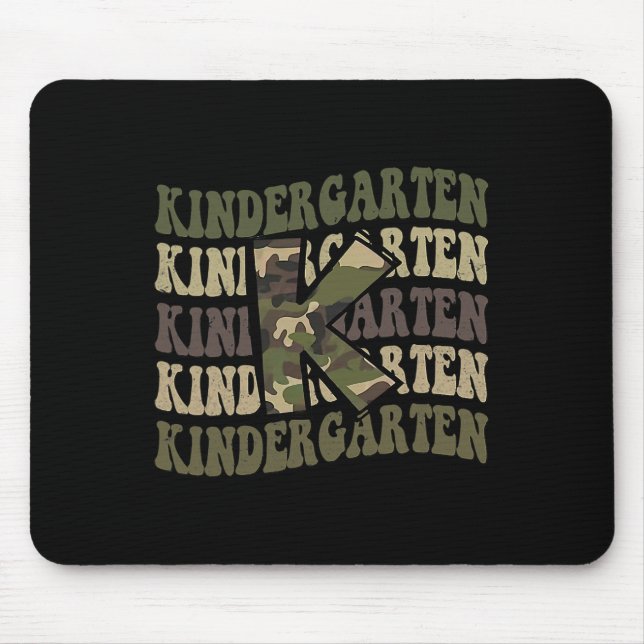 Kindergarten Camo Camouflage Boy Teacher Back To S Mouse Mat (Front)