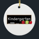 Kindergarten Ceramic Tree Decoration<br><div class="desc">Stitch a special welcome to kindergarten with this special blackboard design.  It makes a great classroom flag decoration!</div>