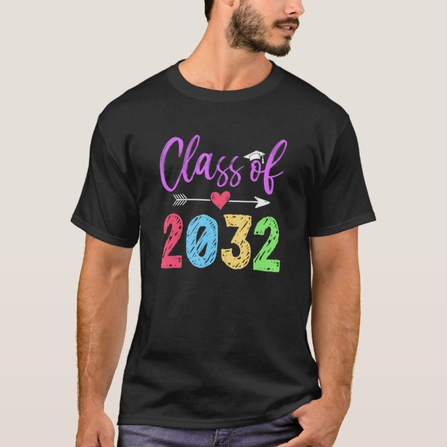 Kindergarten Class Of 2032 Graduation First Day Of T-Shirt (Front)