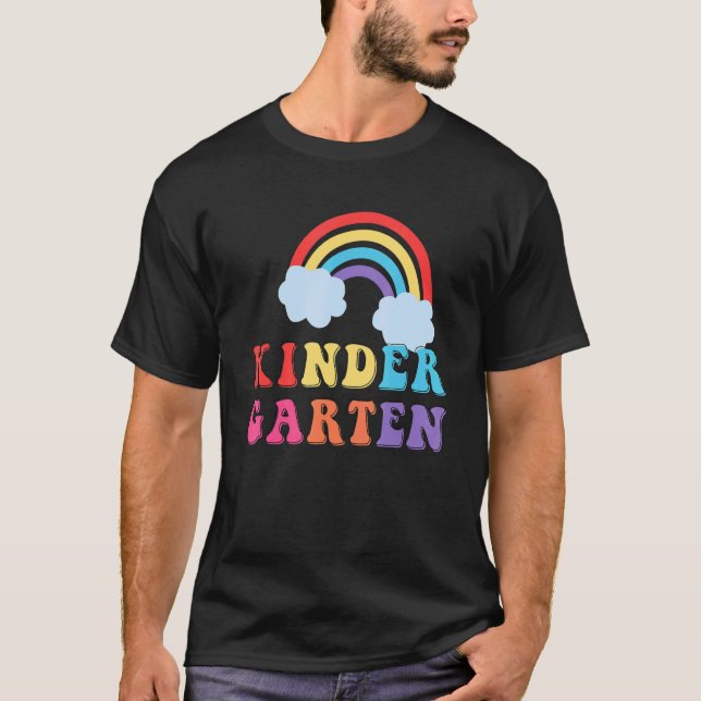 Kindergarten Clouds And Rainbow T-Shirt (Front)