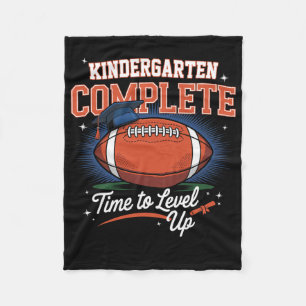 Kindergarten Complete Time To Level Up Football Gr Fleece Blanket