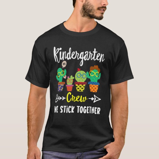 Kindergarten Crew Cactus  School Student T-Shirt (Front)