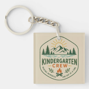 Kindergarten Crew Camp Badge Teacher Appreciation Key Ring