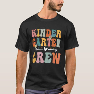 Kindergarten Crew  Kinder Crew Retro First Day of  T-Shirt