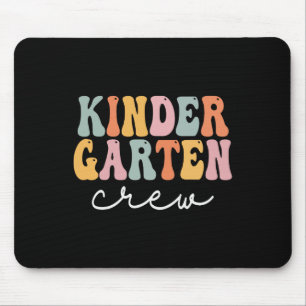 Kindergarten Crew Retro Groovy Vintage First Day O Mouse Mat