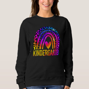 Kindergarten Cute Rainbow Tie Dye Teacher Back To  Sweatshirt